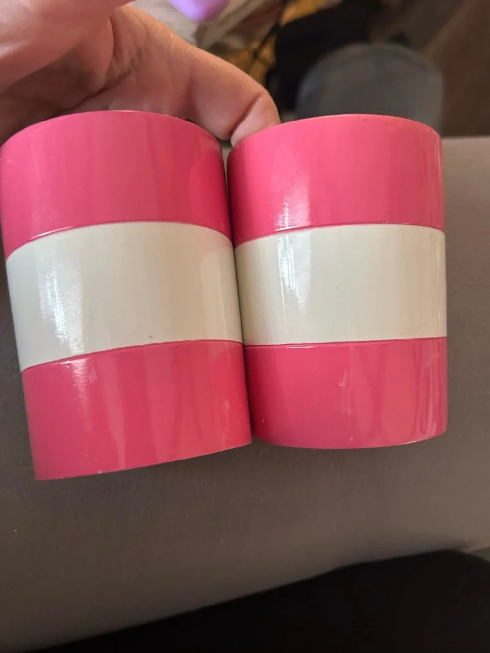 50%offw❤️ Pottery Barn Kids Nautical Stripe Pink and White Bathroom Cups Set p05
